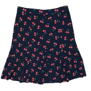 Talbots Cherry Print Flounce Skirt